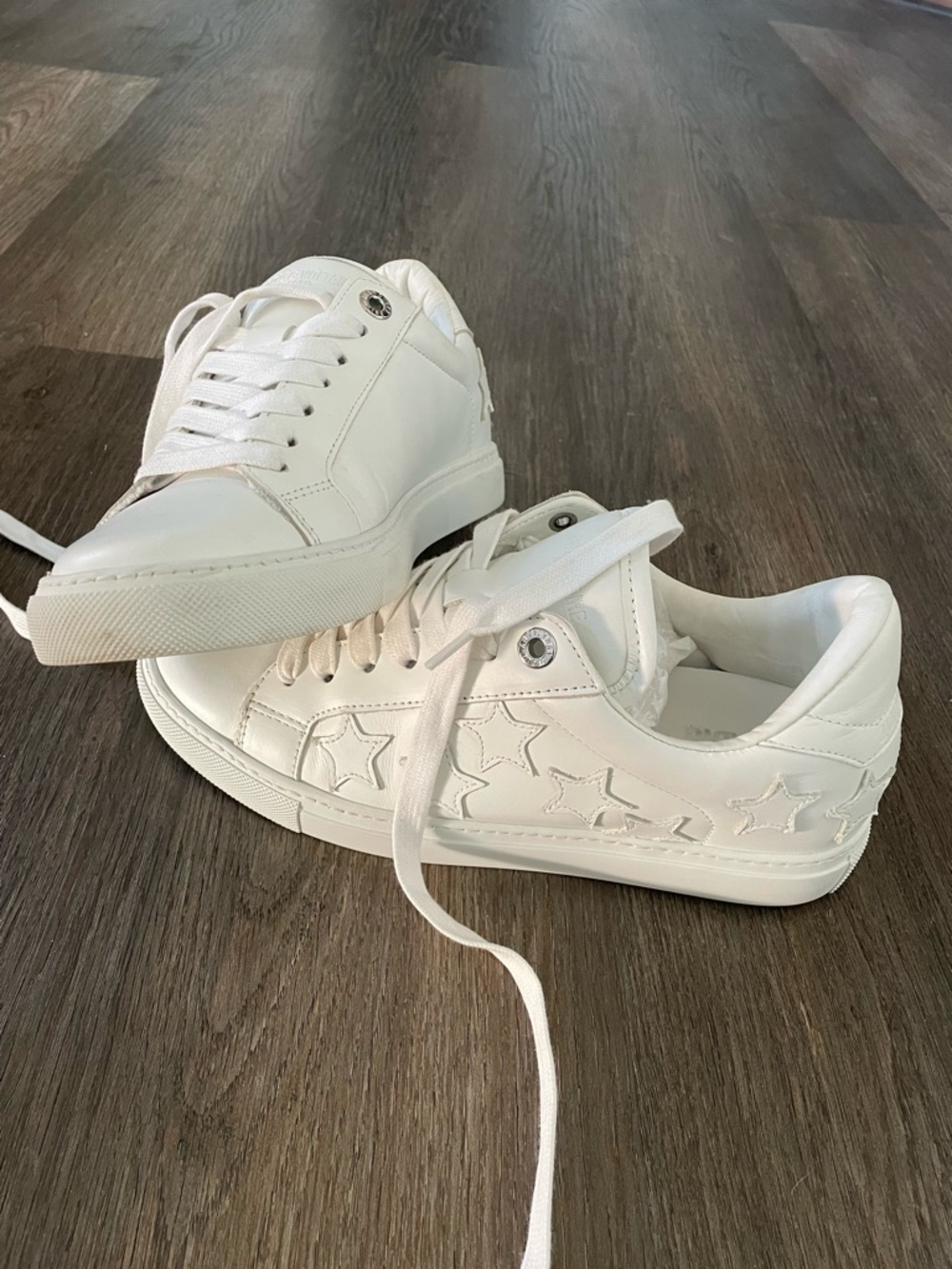 Zadig & Voltaire White Leather Low-Top Sneakers stars